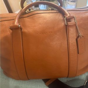 Coach Tan Leather Travel Bag